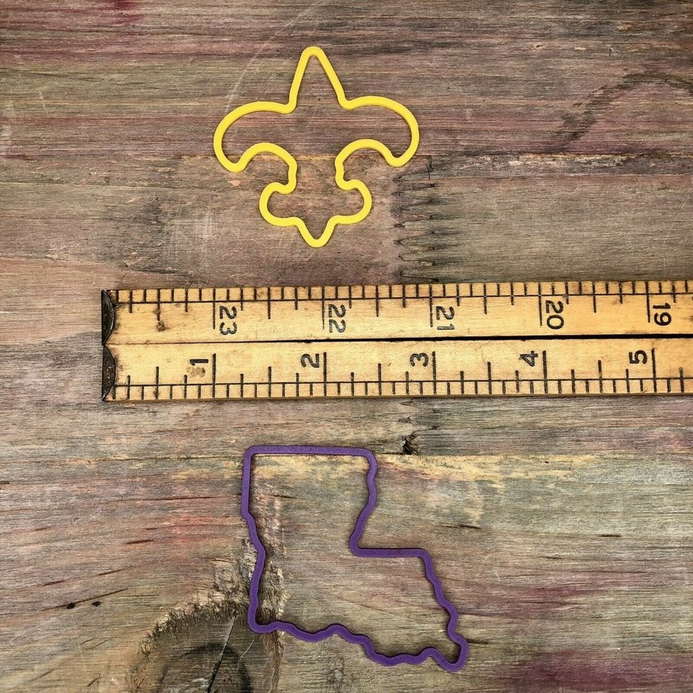 Gold and Purple LSU Rubber Band Bracelet Set - Picture 3 of 4